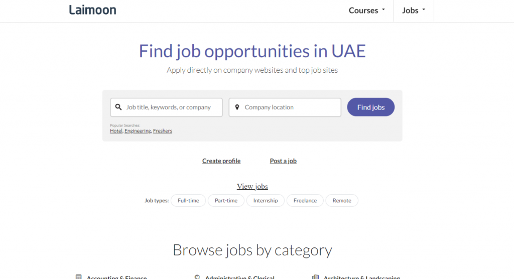 Laimoon homepage uploaded on our blog - Top Job Sites in Dubai