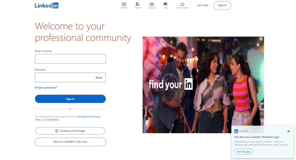 LinkedIn homepage uploaded on our blog - Top Job Sites in Dubai